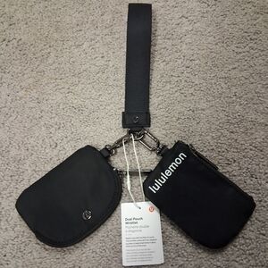 Lululemon Black Dual Pouch Wristlet Wallet Coin Purse